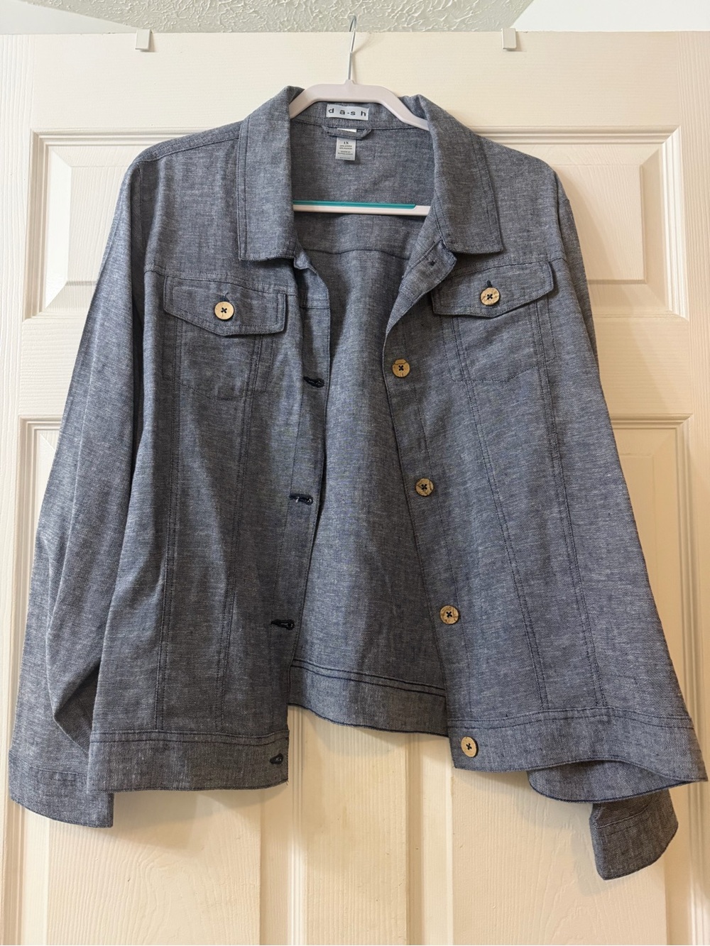 Chambray Button-Front Shirt Jacket